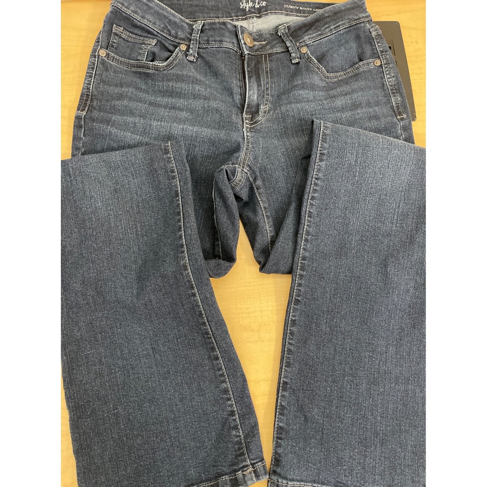 Style & Co Curvy Boot Leg Jeans Dark Wash Denim Size 6